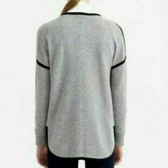 J. Crew 100% Wool Soft Grey Crew Neck Sweater with Black Trim XSmall - Picture 8 of 8